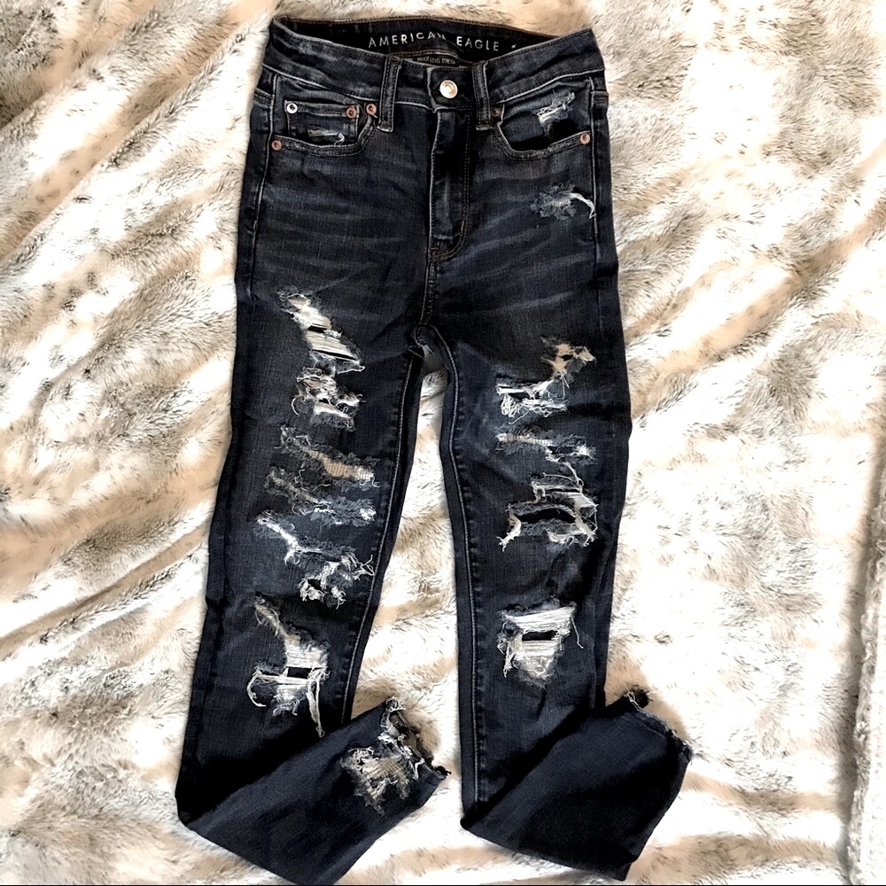 AE Super Hi-Rise Jegging with Patched Holes